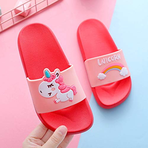 Coralup - Sandalias de unicornio para niños y niñas, antideslizantes, para playa, verano, para la piscina, zapatos violáceo, Talla UK 13.5 Niños, 30-31 (tamaño del fabricante)