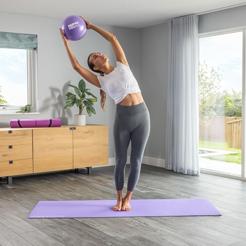 Core Balance Pelota de Pilates Pequeña. Softball 23cm Diámetro. Antideslizante, Anti Reventones, PVC Seguro. para Yoga, Rehabilitación y Entrenamiento en Casa. Fácil de Inflar, Máx. 200kg. 4 Colores.