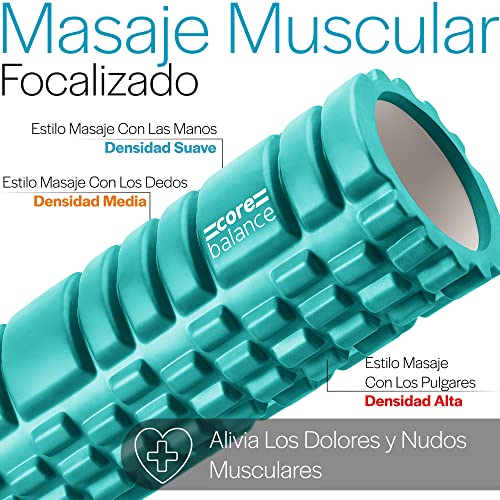 Core Balance Rulo de Masaje Muscular Para Tejidos Profundos – Rodillo de Masaje para Aliviar Puntos de Tensión – Foam Roller Masajeador Deportivo – Rulo de Fisioterapia, Fitness y Gimnasio