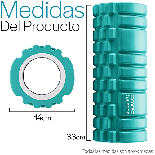 Core Balance Rulo de Masaje Muscular Para Tejidos Profundos – Rodillo de Masaje para Aliviar Puntos de Tensión – Foam Roller Masajeador Deportivo – Rulo de Fisioterapia, Fitness y Gimnasio