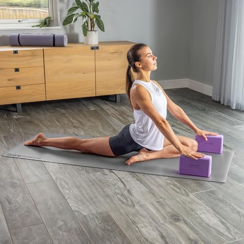 Core Balance Set Bloque Espuma Yoga Con Correa - Ladrillo Soporte De Yoga Pilates. Alta Densidad, Resistente, Firme, Ligero - Correa Algodón Con Hebilla D GRATIS, 5 colores