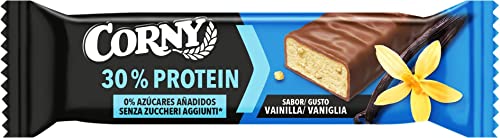 Corny Protein Barritas con Vainilla recubiertas de Chocolate con 30% de Proteína y Sin Azúcares Añadidos 18 x 50 g