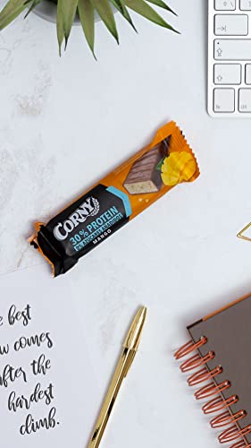 Corny - Protein Chocolate Barritas Proteicas con Chocolate, con 30% de Proteínas, 0% Azúcares Añadidos, Ayudan al Desarrollo y Recuperación de la Masa Muscular - Pack de 18x50 g