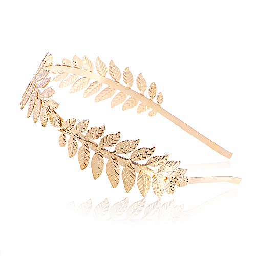 Corona de hojas romanas, Diadema de hoja dorada estilo griego corona de pelo nupcial para el Cabello Boda Tiara Nupcial Brillante Accesorios para el Cabello