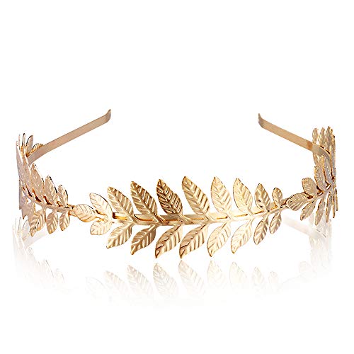 Corona de hojas romanas, Diadema de hoja dorada estilo griego corona de pelo nupcial para el Cabello Boda Tiara Nupcial Brillante Accesorios para el Cabello