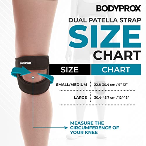 Correa de soporte del tendón rotuliano (grande), correa de neopreno ajustable para aliviar el dolor de rodilla de correr, artritis, saltar, recuperación de lesiones de tenis, L