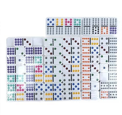 COSHANO Dominó Doble 12 Puntos de Colores Juego 91 fichas Caja de Metal incluida Dominoes.