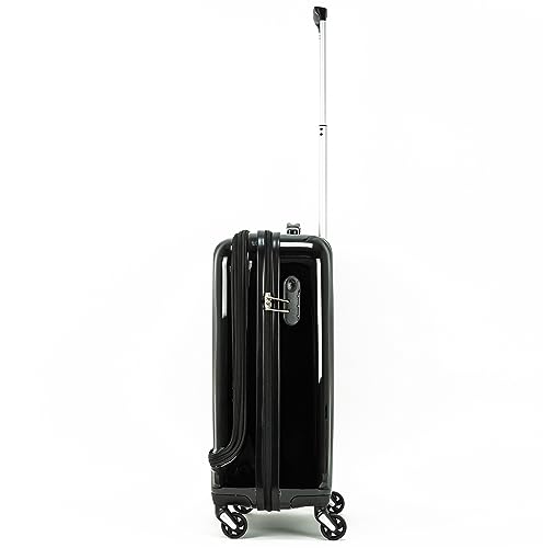 COSHANO Maleta Equipaje de Mano Cabina Trolley de Viaje Avion Viajar, aptas para Ryanair Vueling etc 4 Ruedas giratorias Abertura Frontal y Lateral (Negro)