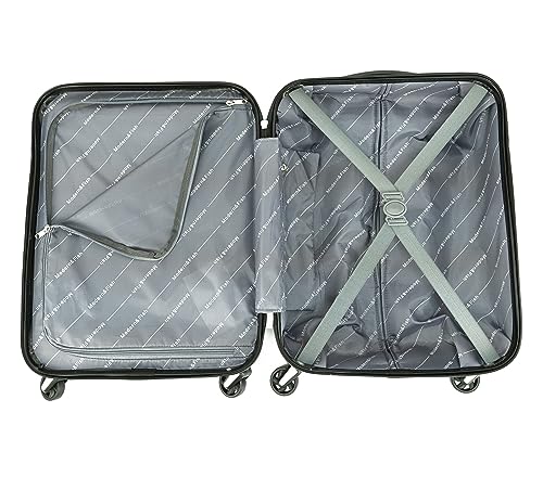 COSHANO Maleta Equipaje de Mano Cabina Trolley de Viaje Avion Viajar, aptas para Ryanair Vueling etc 4 Ruedas giratorias Abertura Frontal y Lateral (Negro)