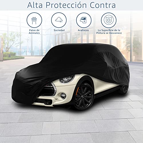 Cosmos - Funda de Coche para Uso Interior compatible con los principales Coches de Ciudad, Tejido Elástico, Transpirable y Antipolvo, Suave al Tacto, Ajuste Perfecto, Negro