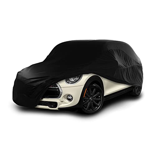 Cosmos - Funda de Coche para Uso Interior compatible con los principales Coches de Ciudad, Tejido Elástico, Transpirable y Antipolvo, Suave al Tacto, Ajuste Perfecto, Negro