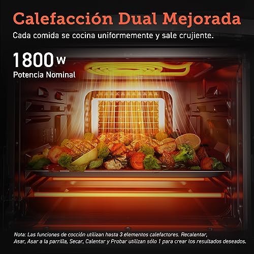 COSORI Freidora de Aire 12L, 11 Multifunciones, Air Fryer con Doble Resistencia 30-220°C, 7 Accesorios, 50+ Recetas, Ventana, Freidora sin Aceite y Horno de Sobremesa, Pantalla Táctil LED, 1800W