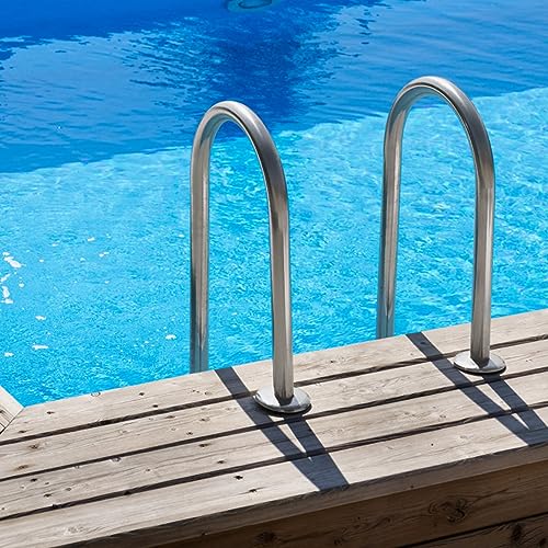 COSTWAY Escalera de Piscina de 3 Peldaños 132 x 50 x 26cm Acero Inoxidable Escalera de Seguridad