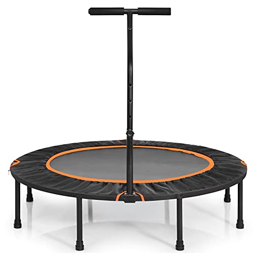 COSTWAY Mini Trampolín de φ120 cm Cama Elástica Fitness Trampolín Plegable para Exterior Interior (Naranja)