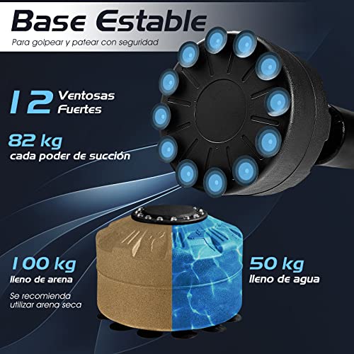 COSTWAY Saco de Boxeo de Pie 175 cm 100 kg con Soporte y Guantes, Saco de Boxeo Pesado con Base de Ventosa para Adultos Jóvenes, Saco de Kick Boxing de Pie para Oficina Casa