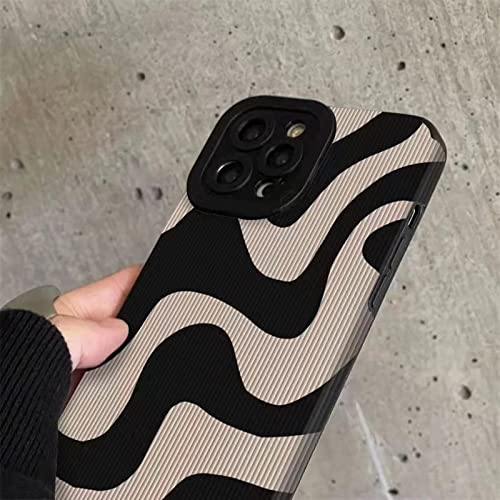 COTCLO Burga - Funda de teléfono con rayas de cebra para iPhone 14 Pro Max 11 12 13 Pro 7 8 Plus X Xs Max Xr funda de silicona suave a prueba de golpes para iPhone 13 Pro, oscuro