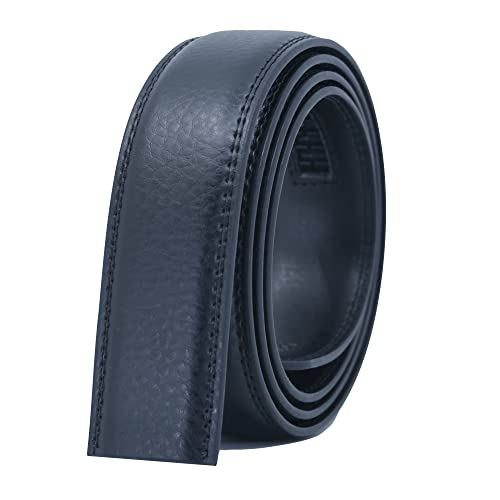 COTIDI Cinturón para hombre de cuero automático con trinquete sin agujeros de 35 mm de ancho sin hebilla, Negro H20, 120 cm