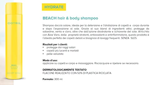 Cotril Beach 2022 - Kit de champú Hair&Body 300 ml, Afrwe Sun Recovery Mask 200 ml, Sun protective Milk for Hair 150 ml