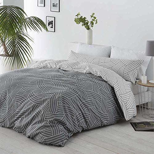 COTTON ARTEAN Funda Nordica Reversible Salinas Cama de 200 Cierre con Botones. HIPOALERGENICA