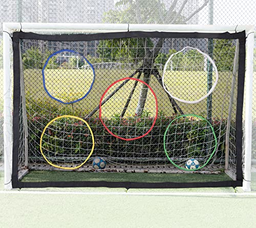 Coverify Juego de portería de fútbol con portería de fútbol para niños, red con 9 agujeros de tiro, para ejercicios de tiro, portería de fútbol con portería de 3.5x2 m (portería de fútbol no incluida)