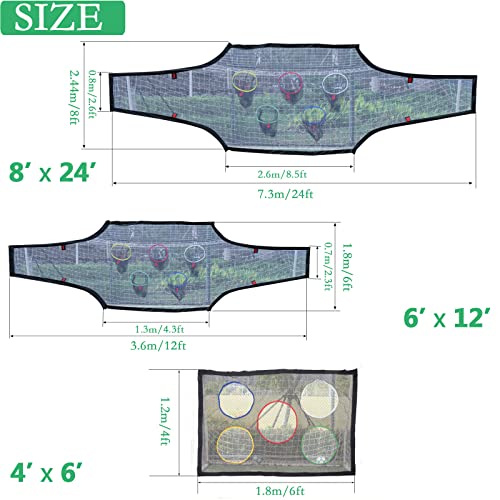 Coverify Juego de portería de fútbol con portería de fútbol para niños, red con 9 agujeros de tiro, para ejercicios de tiro, portería de fútbol con portería de 3.5x2 m (portería de fútbol no incluida)