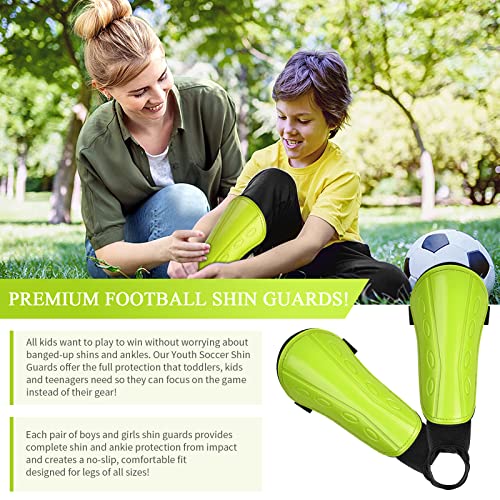 Cozlly Espinilleras Fútbol para Niños y Jóvenes, Espinilleras Transpirables y Ligeras, Espinilleras Profesionales con Protectoras de Tobillo, Protector de Fútbol Tirantes para Evitar Lesiones, Talla M