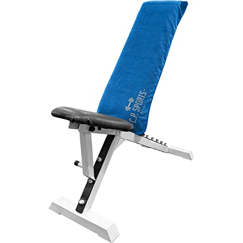 C.P. Sports Fitness Towel Microfibre | Fijación + Bolsa con Cremallera | Gimnasio Entrenamiento Deporte | Extra Suave, Lavable, Larga y Grande | para Mujeres y Hombres | Color Azul