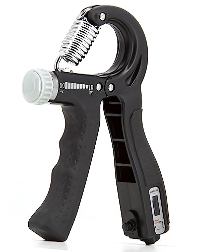 CPFITT Hand Grip, Fortalecedor de Agarre, Antebrazos, Muñecas, Dedos, Manos, Resistencia Ajustable, Rehabilitación, Recuperación, Antiestrés, Accesorio para Gym, 1 Pieza, Negro