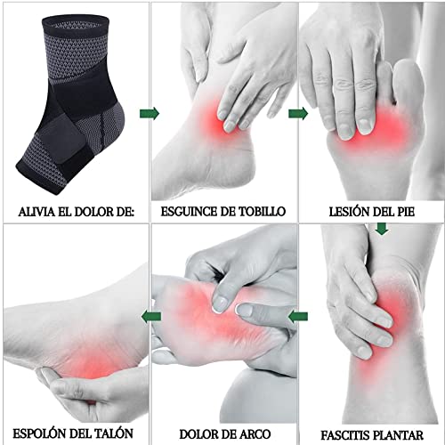 CPFITT Tobillera Para Esguince, Fascitis Plantar, Protección, Estabilizadora, Soporte Tobillo, Recuperación, Compresión, Lesión, Hinchazón, Ajustable, Mujer o Hombre, Deporte, Padel, Crossfit