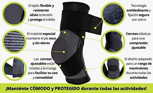 CPFITT Tobillera Para Esguince, Fascitis Plantar, Protección, Estabilizadora, Soporte Tobillo, Recuperación, Compresión, Lesión, Hinchazón, Ajustable, Mujer o Hombre, Deporte, Padel, Crossfit