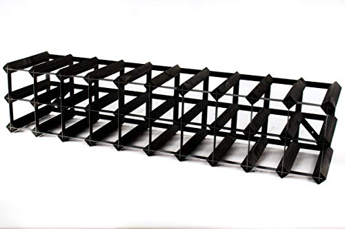 Cranville wine racks Madera Classic 20/30 Botella con Armario Negro Manchado y Estante del Vino del Metal Negro ya montados