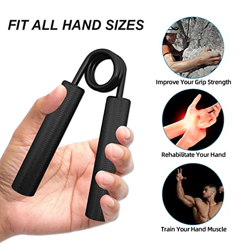 CRAZYROPE Hand Grip Antebrazo Ejercitar, Paquete de 4, 45 kg - 135 kg Fortalecedor de Agarre, Ejercitador de Manos para Antebrazo Fortalecer y Rehabilitacion Mano