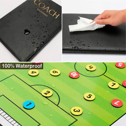 CREADY® Pizarra Entrenador de Futbol, Carpeta Táctica para Entrenar, Regalos para Entrenadores, Pizarra Magnetica Futbol, Pizarra Futbol Entrenador con Fichas Magnéticas y Rotulador