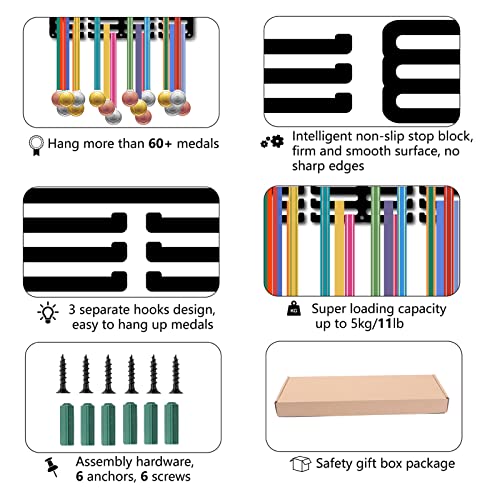 CREATCABIN - Soporte para Medallas de Patinaje sobre Hielo, Colgador de Medallas, Estante de Exhibición de Metal para Deportes, Hierro para Colgar, Decoración de Montaje Pequeño, Premios para Pared