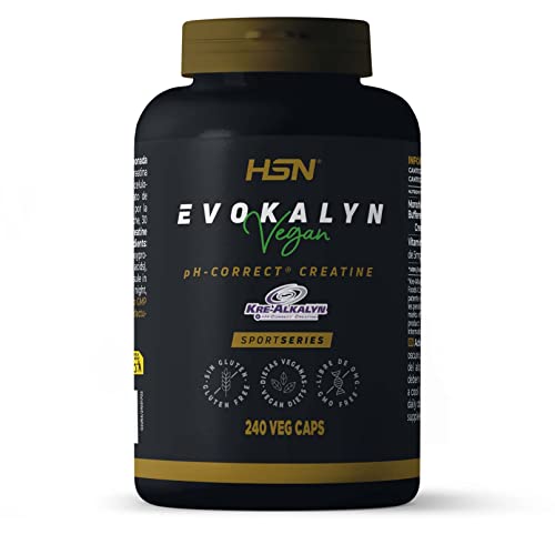 Creatina Alcalina Kre-Alkalyn® Evokalyn de HSN | 240 Cápsulas Vegetales 1500 MG de Creatina Kre Alkalyn por Dosis Diaria | No-GMO, Vegano, Sin Gluten