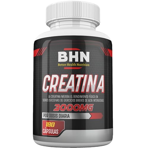 Creatina Monohidratada - 3000mg De Creatina Monohidrato En Polvo Por Dosis - Facilita Aumentar La Masa Muscular, Fuerza Y La Resistencia - Creatine Monohydrate Pura, 180 Capsulas