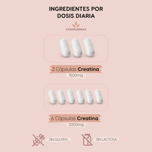 Creatina Monohidratada 90 Cápsulas, Complemento Alimenticio Que Mejora El Rendimiento Físico Y La Fuerza Muscular