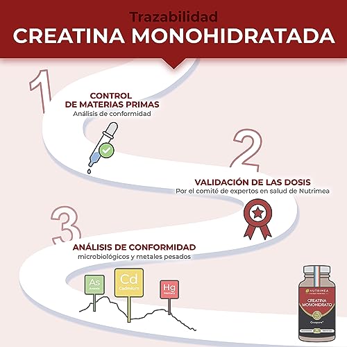 Creatina Monohidratada Creapure - 3000 mg por día - Fórmula 100% Pura Sin Excipientes - Intensidad Deportiva - Rendimiento Físico - Energía - Formato Viaje - 90 Cápsulas Veganas Nutrimea