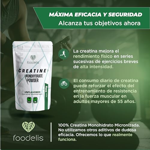 Creatina monohidratada en polvo | 300GR | 166 dosis | 100% creatina monohidrato micronizada | Sin sabor | No-GMO | Vegano | Sin lactosa | Incluye dosificador | Alta solubilidad