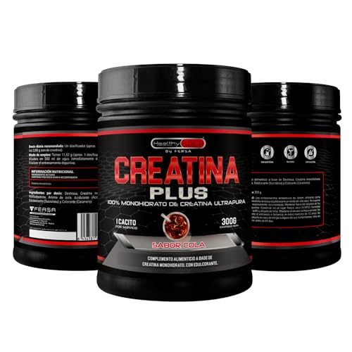 Creatina Monohidrato en polvo | 100% Creatina Pura Monohidrato sin añadidos| Favorece el crecimiento muscular y aumenta el rendimiento físico | Alta solubilidad | 300g, Sabor Refresco Cola