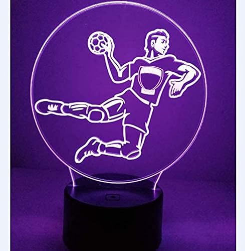 Creativo 3D Balonmano Luz Nocturna ilusión Optica Lámpara 7/16 Colores Cambiantes Control Remoto USB Power Juguetes Decoración Navidad Cumpleaños Regalo