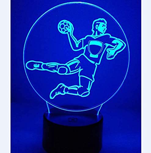 Creativo 3D Balonmano Luz Nocturna ilusión Optica Lámpara 7/16 Colores Cambiantes Control Remoto USB Power Juguetes Decoración Navidad Cumpleaños Regalo