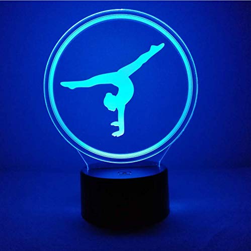 Creativo 3D Gimnasia Luz Nocturna ilusión Optica Lámpara 7/16 Colores Cambiantes Control Remoto USB Power Juguetes Decoración Navidad Cumpleaños Regalo