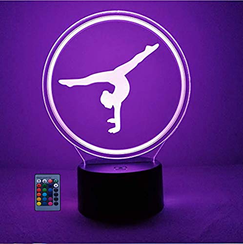 Creativo 3D Gimnasia Luz Nocturna ilusión Optica Lámpara 7/16 Colores Cambiantes Control Remoto USB Power Juguetes Decoración Navidad Cumpleaños Regalo