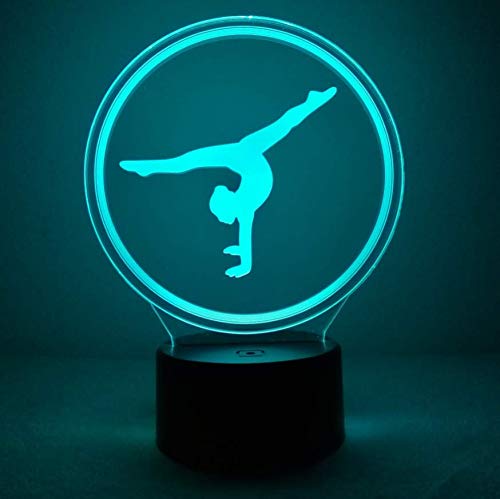 Creativo 3D Gimnasia Luz Nocturna ilusión Optica Lámpara 7/16 Colores Cambiantes Control Remoto USB Power Juguetes Decoración Navidad Cumpleaños Regalo