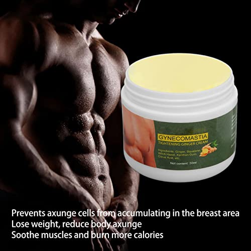 Crema de Jengibre para Apretar la Ginecomastia, Crema Reafirmante de los Músculos Pectorales de Fitness Crema Reductora de Celulitis en el Pecho Crema Reductora de Celulitis Crema Reafirmante en el Pe