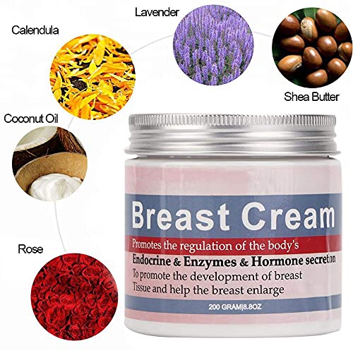 Crema para Agrandar Los Senos, Crema Hidratante para Agrandar Los Senos y Glúteos, Reafirmante y Reafirmante para el Cuidado del Pecho - 200g