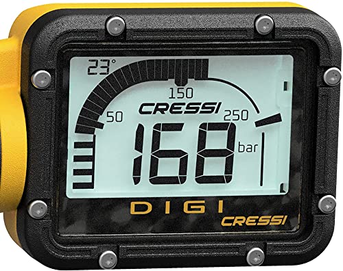 Cressi Digi Digital Pressure Gauge, Unisex Adulto, Gelb, Bar