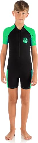 Cressi Little Shark Shorty Wetsuit - Monoshort infantil en tejido elástico y neopreno de 2 mm, Junior Unisex