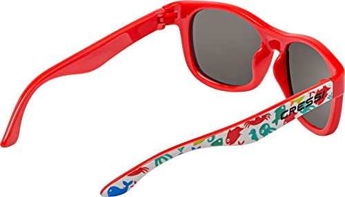 Cressi Teddy Sunglasses Gafas de Sol para niños, Juventud Unisex, Mascota de Agua/Rojo/Lente Ahumada, 3/5 Años